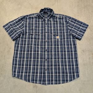 Carhartt Button Down Men's XL Loose Fit Plaid Short Sleeve Shirt